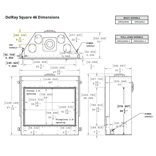 Montigo DelRay Full-Load 46 Square Direct-Vent Gas Fireplace - DRSQ46NI-2