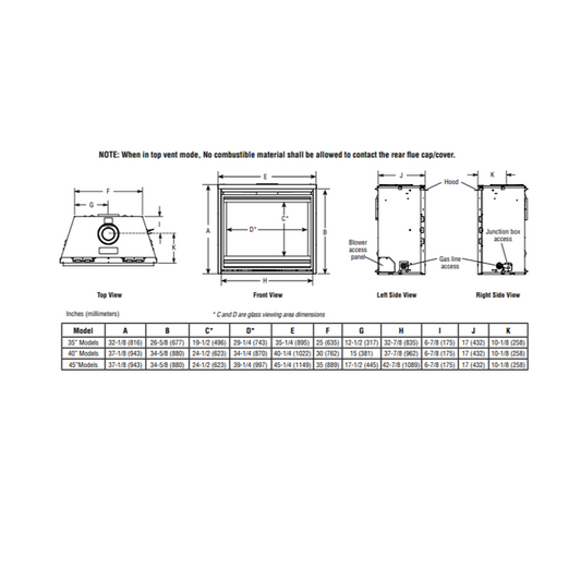 Superior 40 Inch Traditional Direct-Vent Gas Fireplace