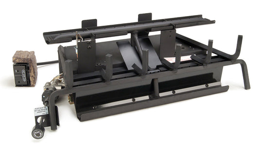 RealFyre 24 Inch G31 3-Tiered Burner Vented Gas Log Set with Electronic Valve - G31-24-02