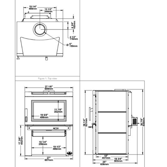 Osburn Matrix Wood Stove with Blower - OB02032