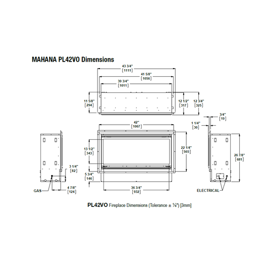 Montigo Mahana 42 Vent-Free Outdoor Gas Fireplace - PL42V
