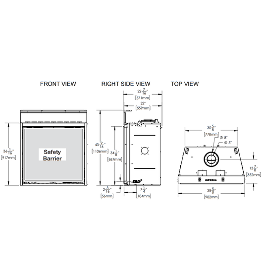 Napoleon Elevation 36 Direct Vent Gas Fireplace - E36NTE