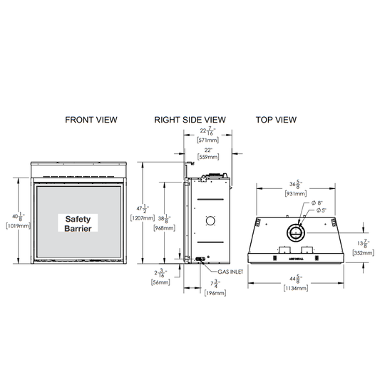 Napoleon Elevation 42 Direct Vent Gas Fireplace - E42NTE