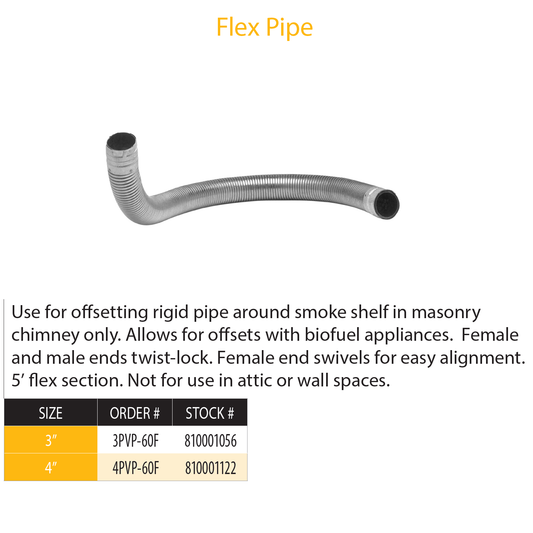 DuraVent Pellet Vent Pro 60" Flex Pipe | 3PVP-60F
