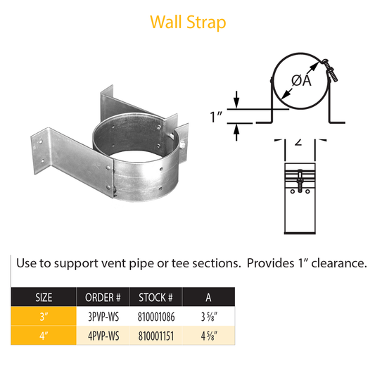 DuraVent Pellet Vent Pro Wall Strap | 4PVP-WS