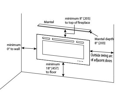 SimpliFire Allusion 48 Wall Mounted Electric Fireplace | SF-ALL48-BK