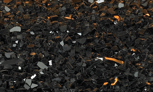 Empire Decorative Crushed Glass Black Polished - DG1BKP