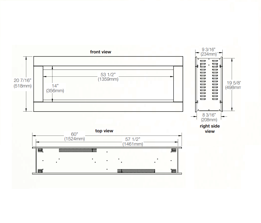 Napoleon Clearion Elite 60 Inch See Through Electric Fireplace - NEFBD60HE