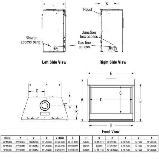 Superior 40 Inch Direct Vent Contemporary Gas Fireplace | DRC3540