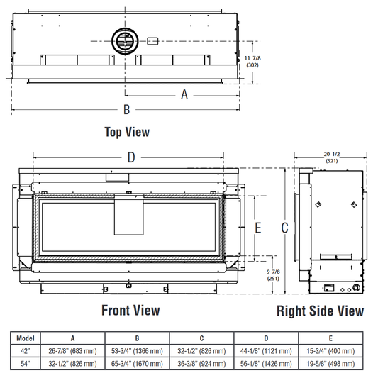 Superior 42 Inch DV Contemporary Linear Gas Fireplace | DRL3042