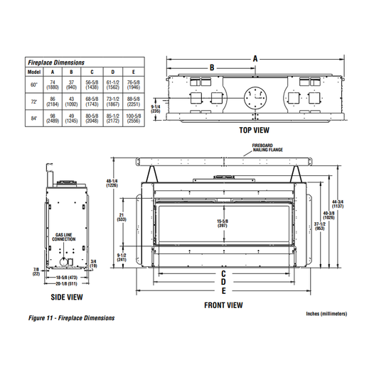 Superior 60 Inch Contemporary Linear Direct Vent Gas Fireplace - DRL6060TEN