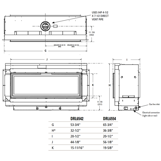 Superior 42 Inch DV Contemporary Linear Gas Fireplace | DRL6542