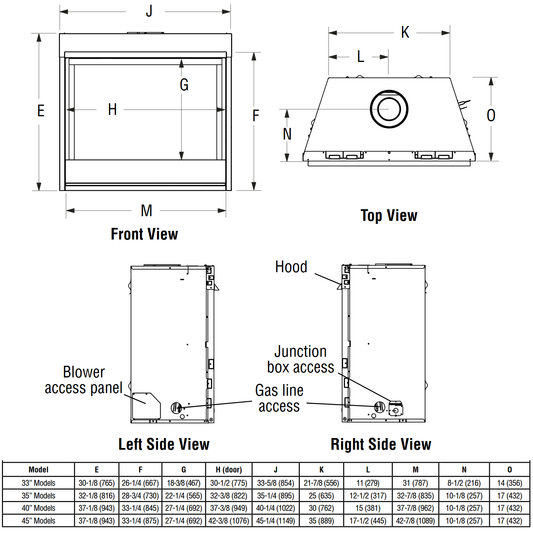 Superior 45 Inch Direct Vent Contemporary Gas Fireplace | DRC2045