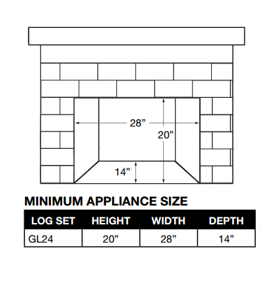 Napoleon Fiberglow GL24NE 24" Gas with Burner Gas Log Sets | GL24NE