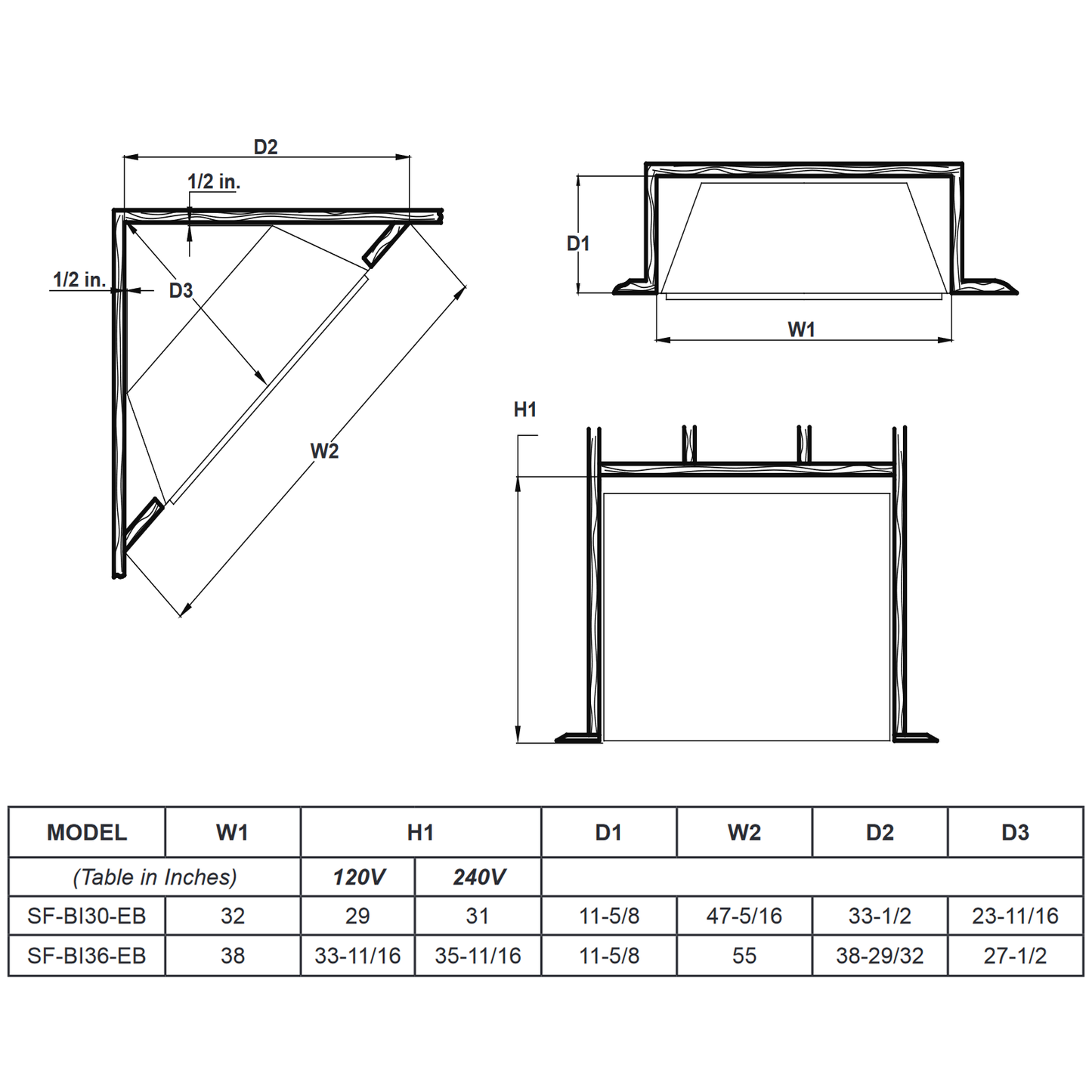 Monessen SimpliFire 30 inch Electric Built-In Fireplace | SF-BI30-EB