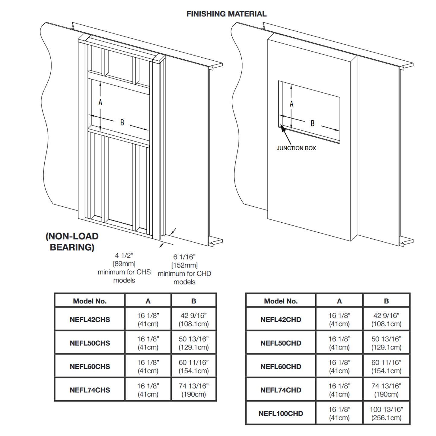 Napoleon AlluraVision 74 inch Deep Wall Mounted | NEFL74CHD