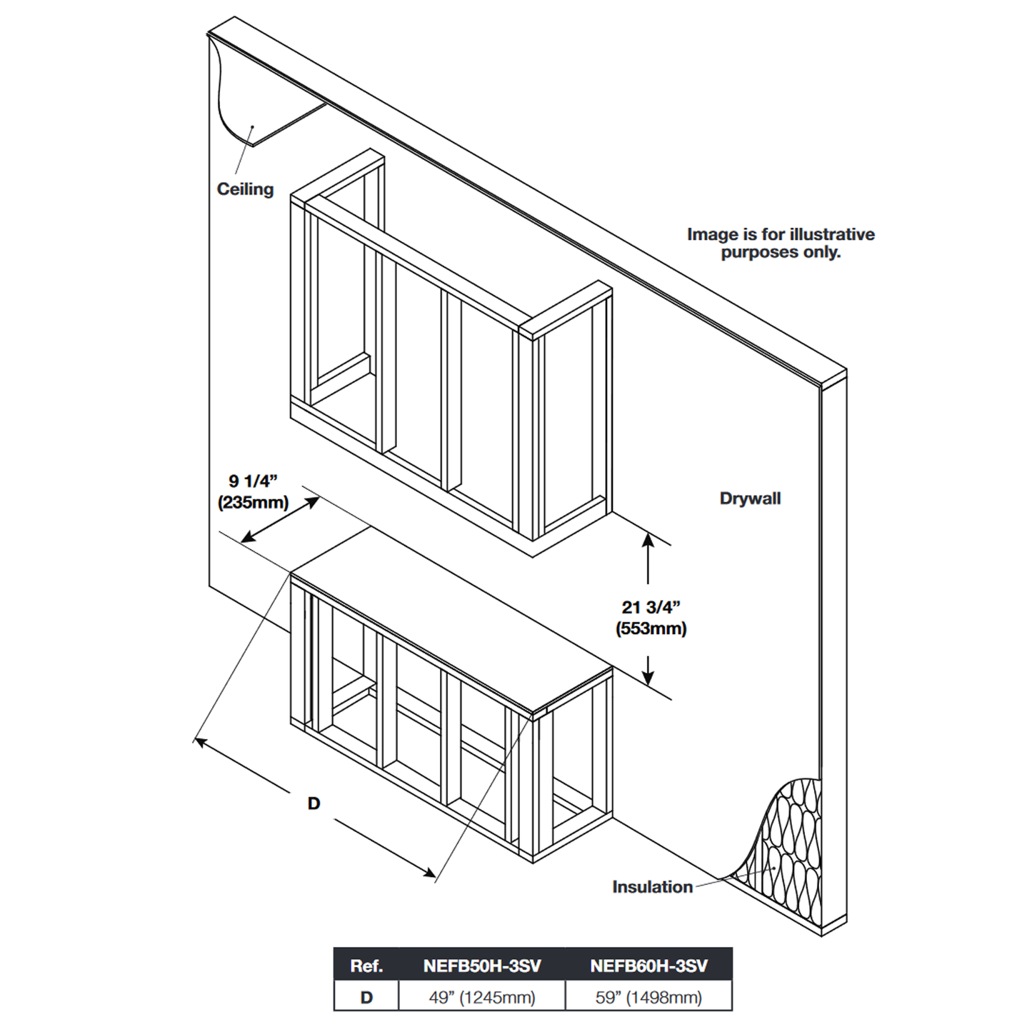 Napoleon Trivista 50 Three Sided Electric Fireplace | NEFB50H-3SV