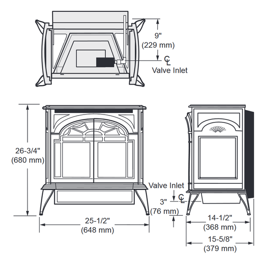 Monessen Sundance Ventless Gas Stove Gas Stoves | SD30