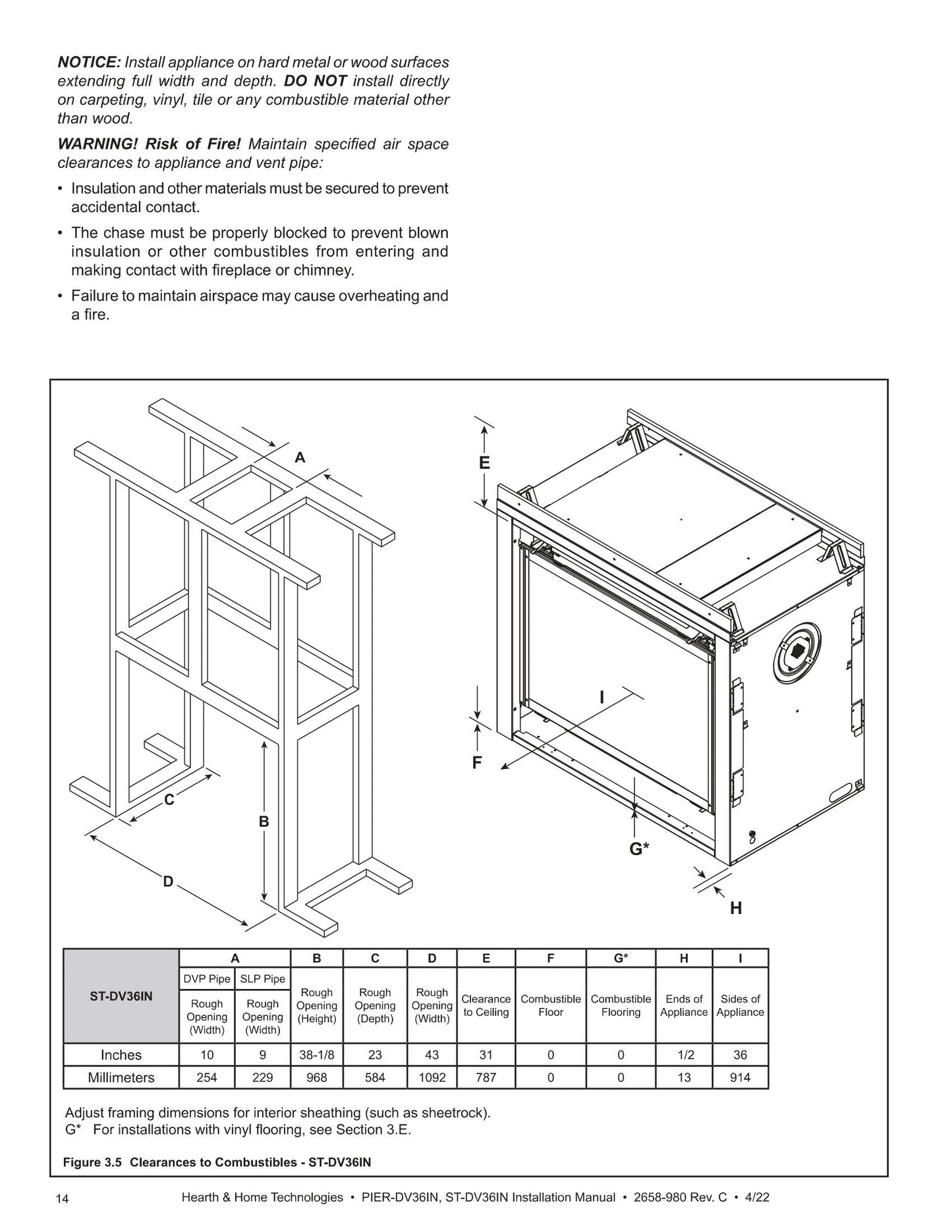 Majestic See Through 36 Inch Direct Vent Milti-Sided Gas Fireplace - ST-DV36IN