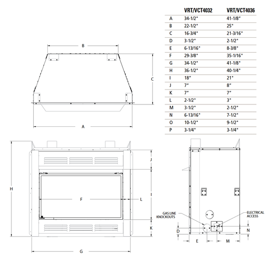 Superior 32 Inch Vent Free Linear Gas Fireplace | VRT4032