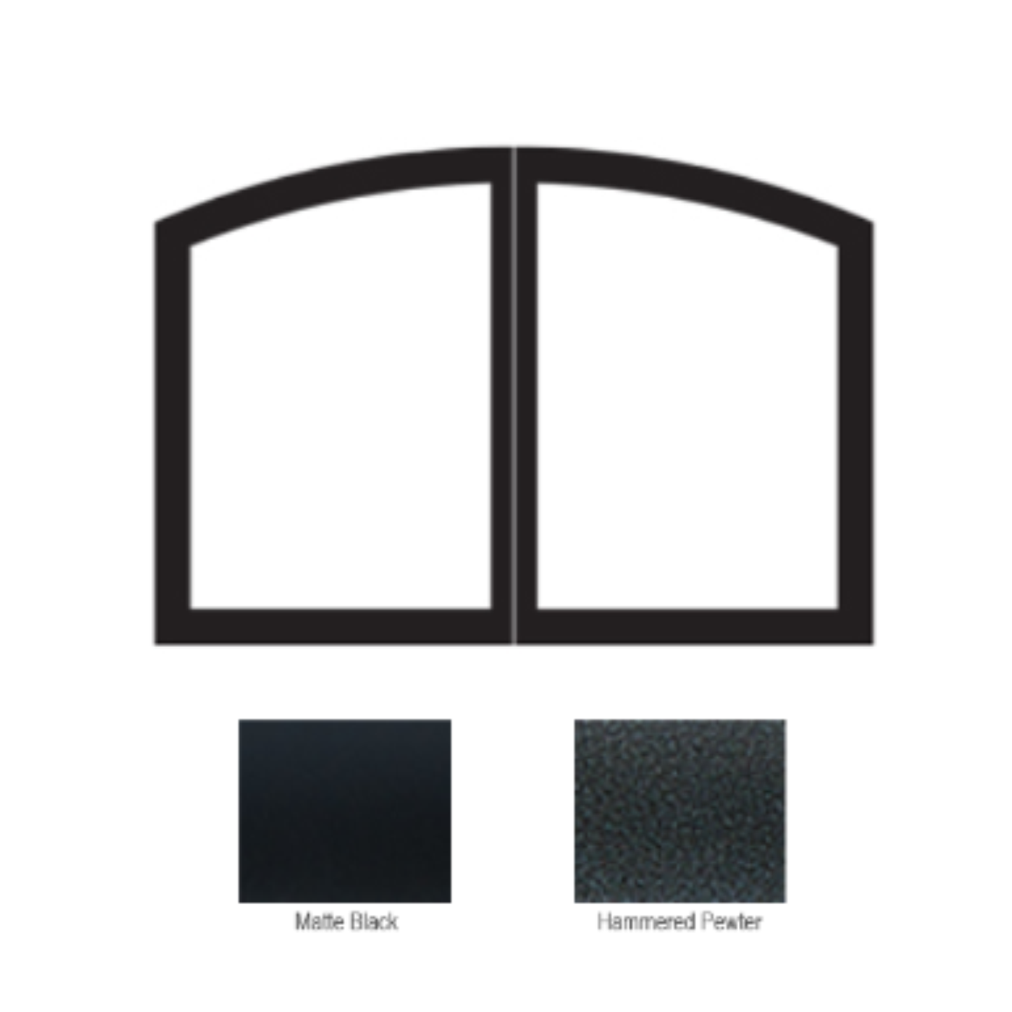 Empire Hammered Pewter Arch Door Set - VBR42SCHP