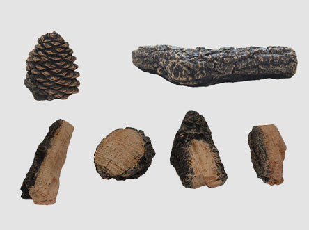 4 Bark Chips 1 Pine Cone 1203-BX and 1 Twig 0605GO