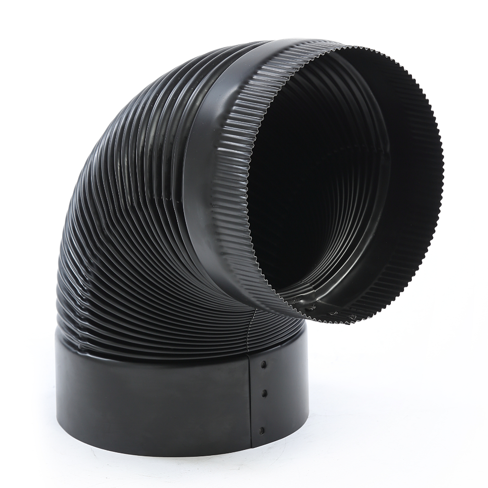 Kingsman 7 Inch x 90° Black Elbow Connector Venting Component - FDVE90