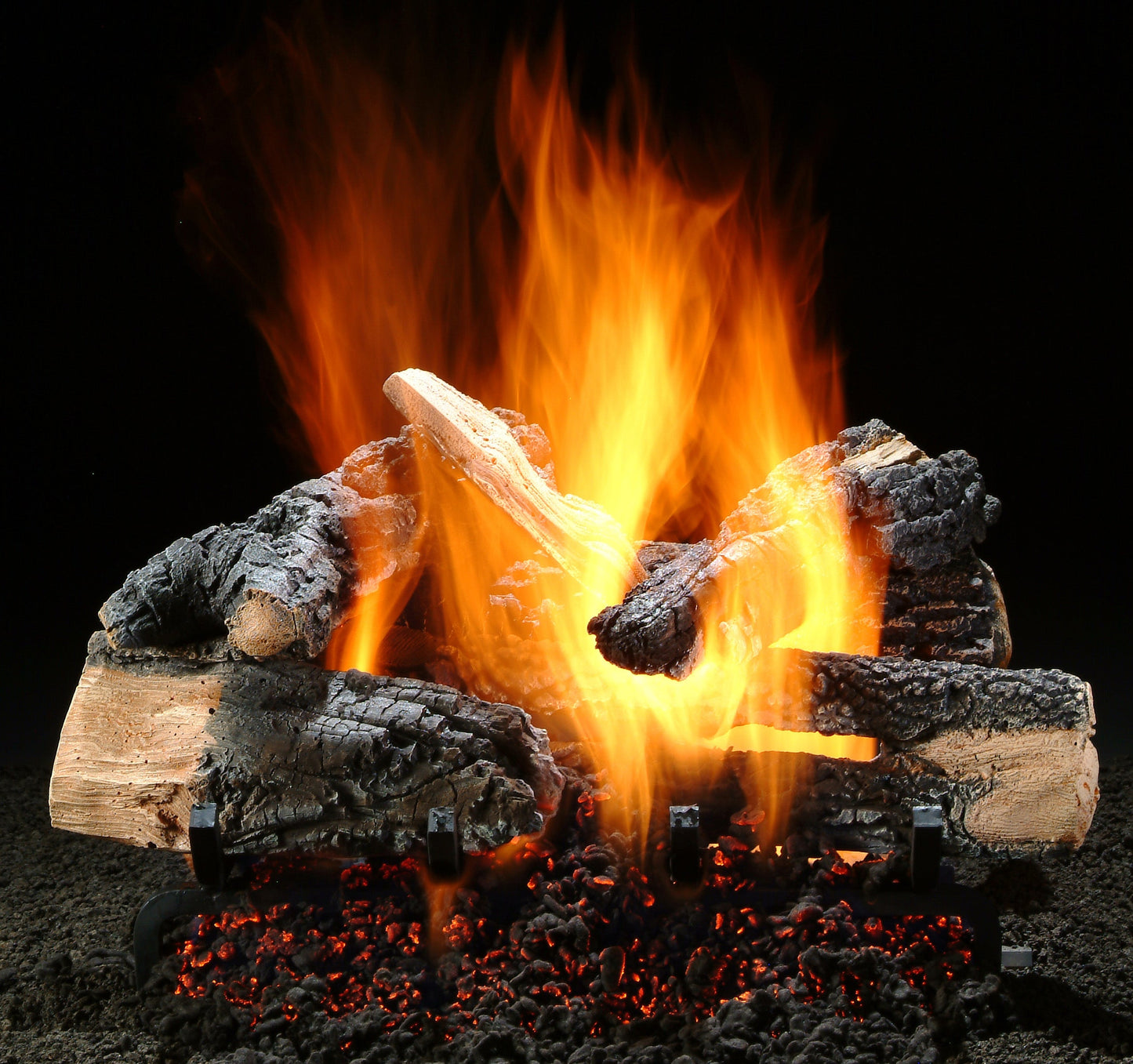 Hargrove 24 Inch Charred Series Vented Gas Log Set With Variable Flame Control - 24RNEB1F5