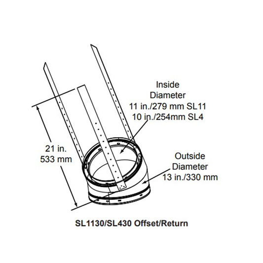 Majestic Chimney Offset/Return - 30 deg 11/13 Venting Comp | SL1130
