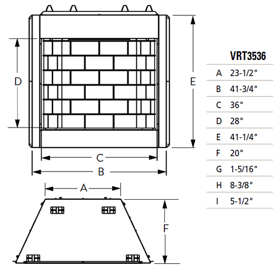 Superior 36 Inch Vent Free Circulating Gas Firebox | VRT3536