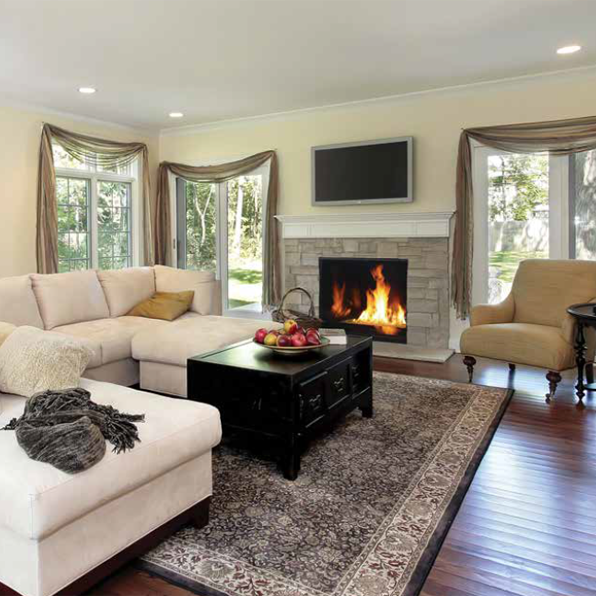 Superior 45 Inch Direct Vent Contemporary Gas Fireplace-set