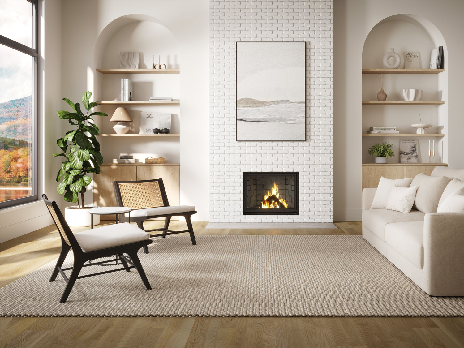 Valcourt Antoinette Wood Burning Fireplace Set