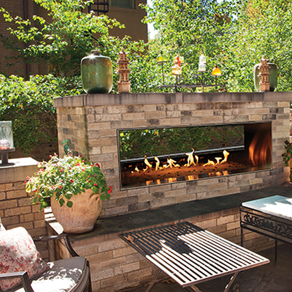 Empire Carol Rose Coastal Linear 60 See-Through Vent Free Outdoor Gas Fireplace
