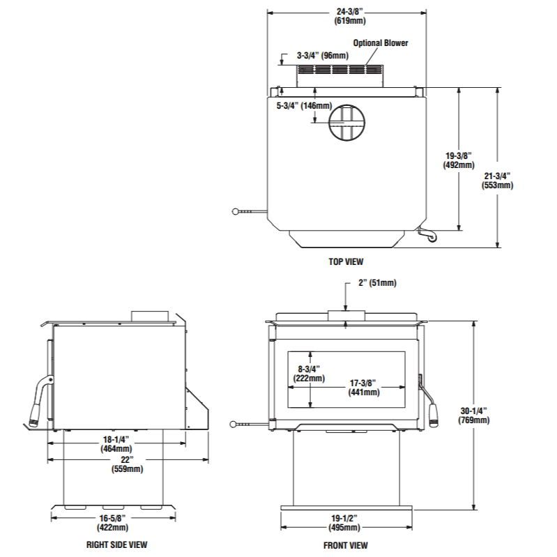 Iron Strike Tahoma 1600 Wood Burning Stove - T160GL