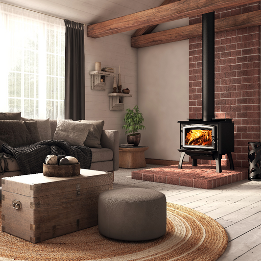 Osburn Brushed Nickel Cast Iron Straight Legs With Ash Drawer For the 1700 Wood Stove - OA10246