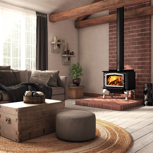 Osburn Brushed Nickel Cast Iron Traditional Legs With Ash Drawer For the 1700 Wood Stove - OA10248