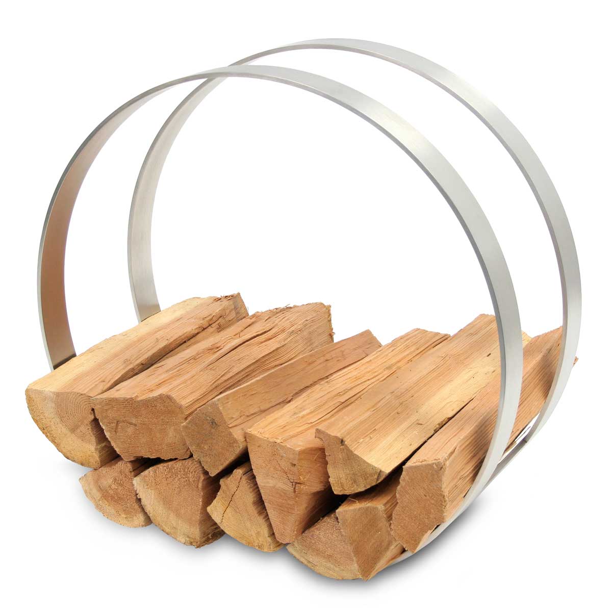 Pilogram Rack Pilgrim Brushed Stainless Steel Finish 24 Inch Modern Wood Rack - 1857 ...