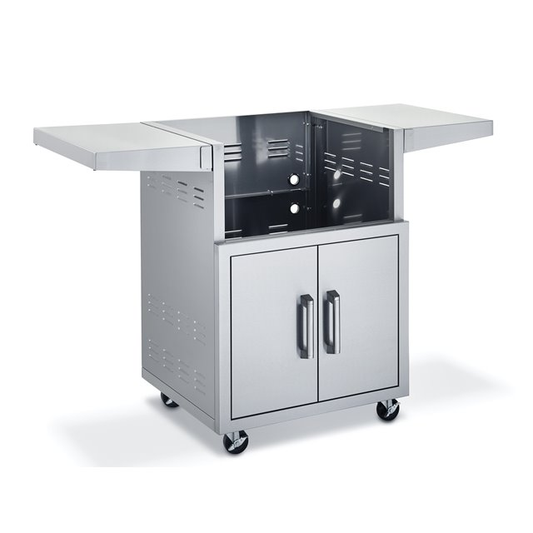 Broilmaster 26 in Stainless Steel Cart with 2 doors and 2 fold-down side shelves - BSACT26