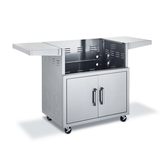 Broilmaster 34 in Stainless Steel Cart with 2 doors and 2 fold-down side shelves - BSACT34