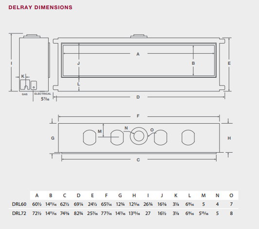 Montigo DelRay 72 Linear Direct-Vent Gas Fireplace - DRL7213NI