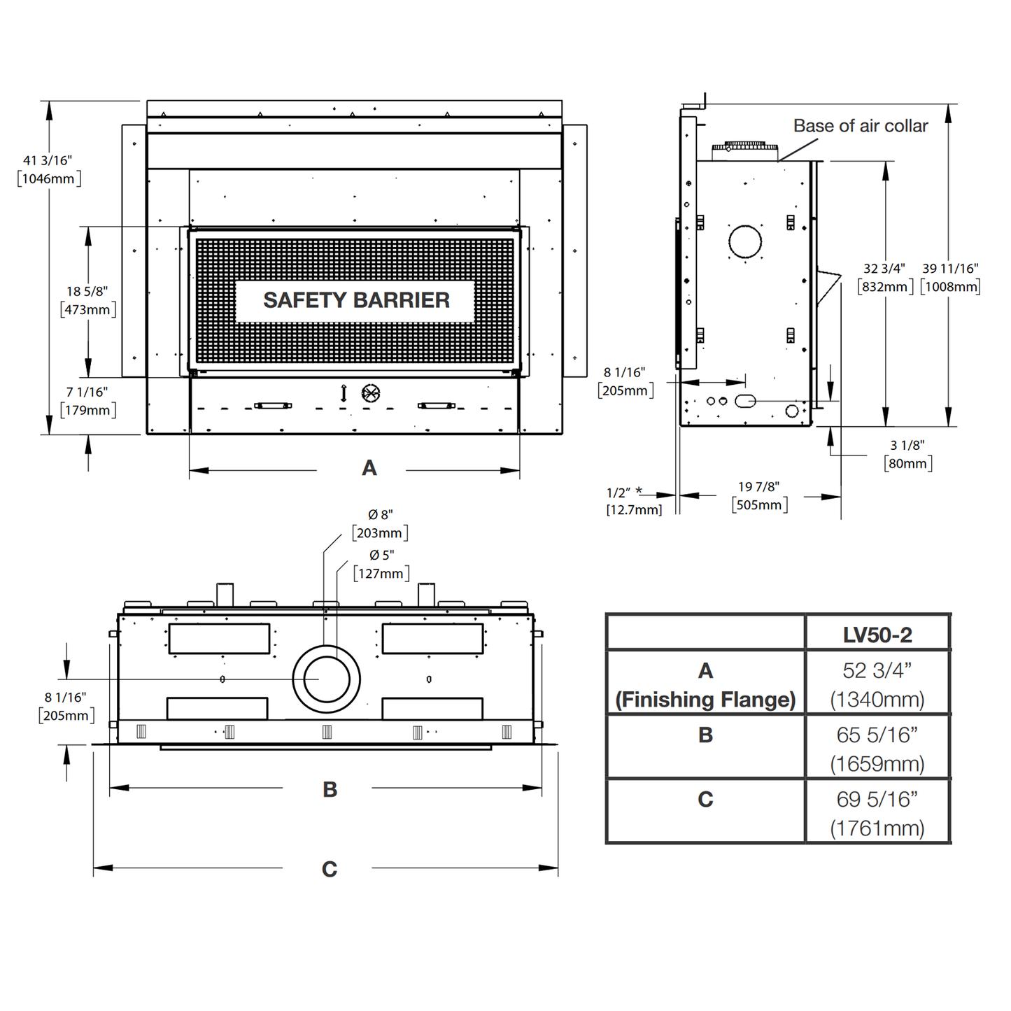 Napoleon Vector 50 LV50 Linear Direct-Vent Gas Fireplace | LV50N-2