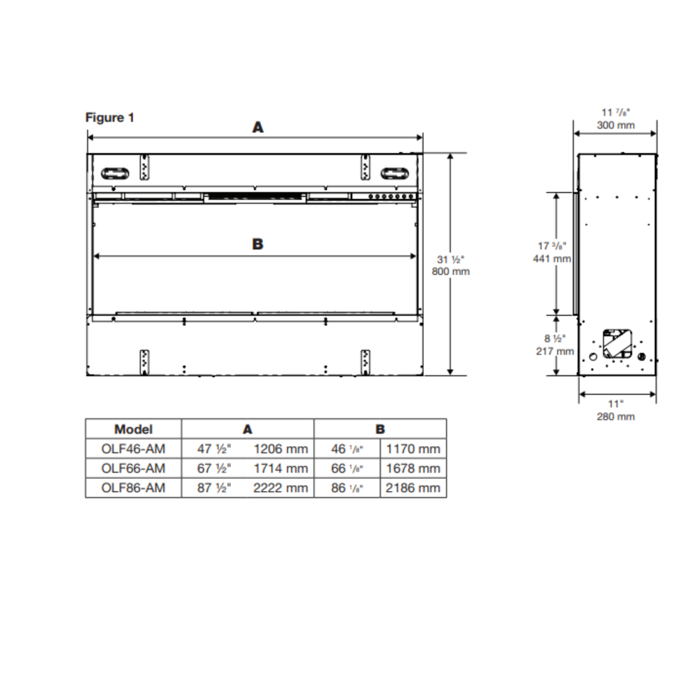 Dimplex Opti-Myst 46 Inch Electric Linear Fireplace - OLF46-AM