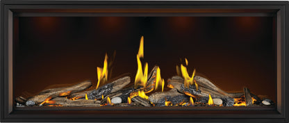 Napoleon Tall Linear Vector 62 with Luminous Logs Direct Vent Gas Fireplace - TLV62LN