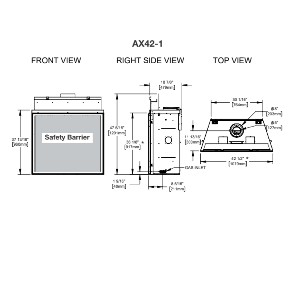 Napoleon Altitude X 42 Direct Vent Gas Fireplace - AX_test_42-1