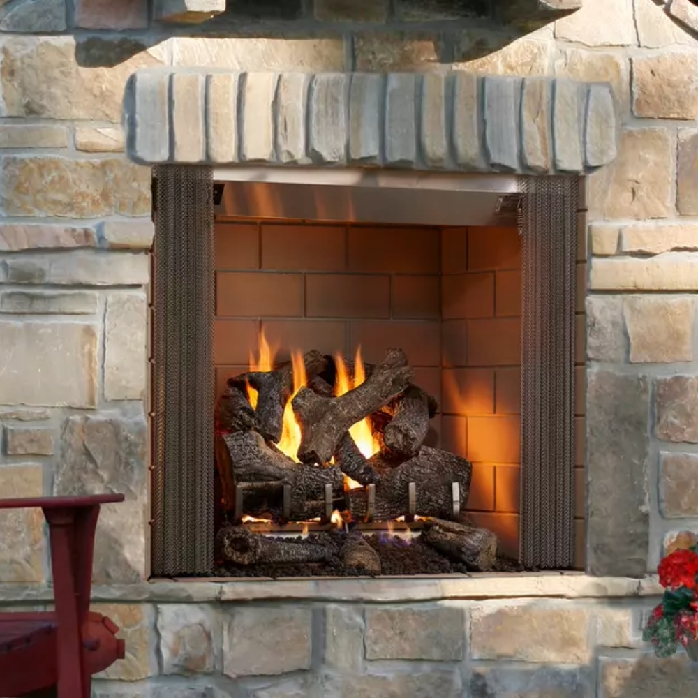 Majestic Castlewood 42 Inch Outdoor Wood Burning Fireplace - ODCASTLEWD-42-B