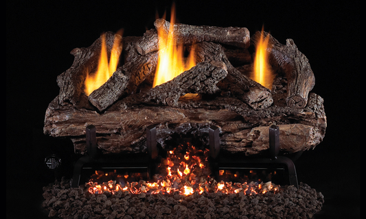 RealFyre Charred Aged Split 24 Inch Gas Log Set - CHAS-24