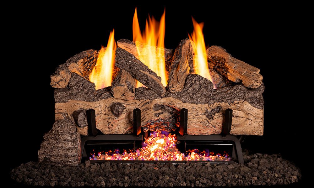RealFyre G10 Series 24-30 Inch Stainless Vent-Free Gas Log Set - G10-24-30-15-SS