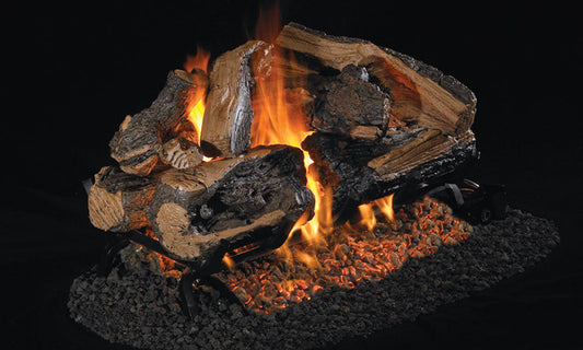 RealFyre 18 Inch Charred Rugged Split Oak See-Thru Gas Logs