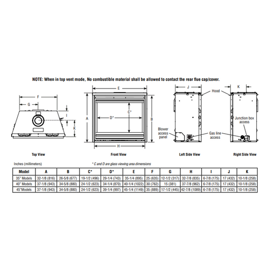 Superior 40 Inch Traditional Direct-Vent Gas Fireplace