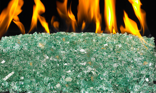 RealFyre Emerald 1/4 Inch Crushed Fire Glass 10 lbs - GL10E